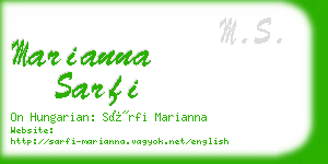 marianna sarfi business card